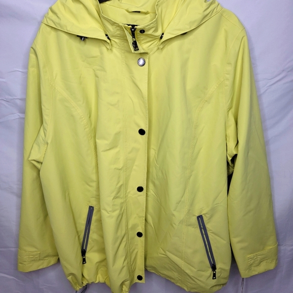 nuage Jackets & Coats Nwt Nuage Lime Green Rain Coat Zipper Pockets